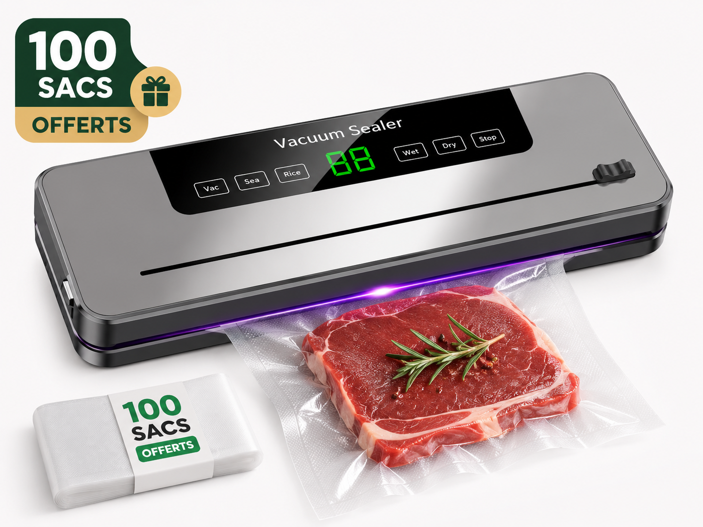 Machine sous vide automatique avec écran tactile pour conserver les aliments