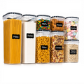 Lot de boîtes hermétiques alimentaires transparentes pour organiser le garde-manger.