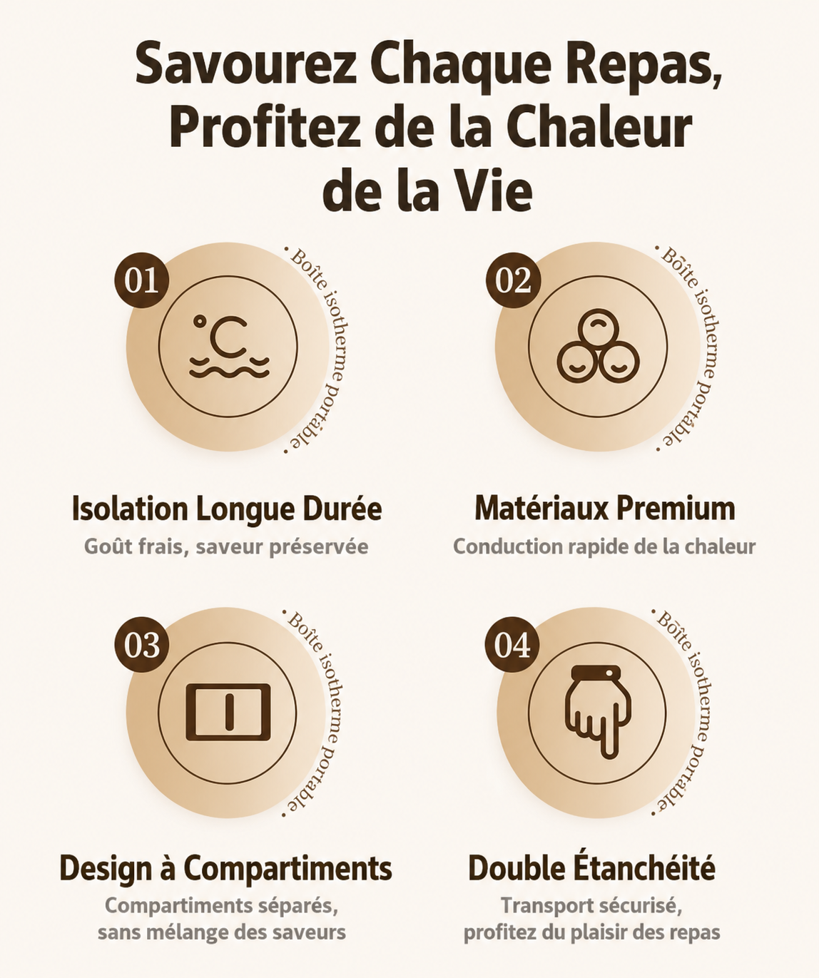 Lunch box électrique avec compartiments séparés pour repas maison