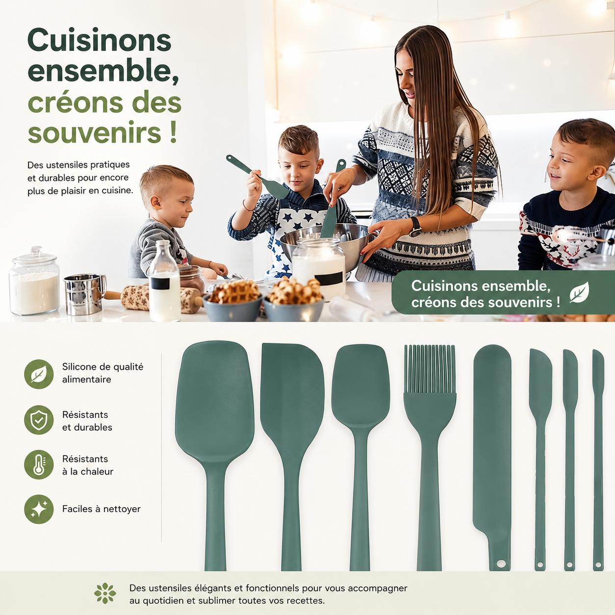 lot d'ustensile en silicone