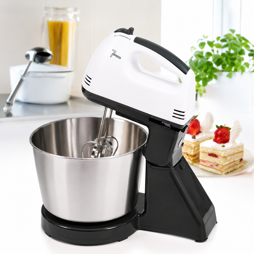 Robot batteur avec bol inox pour mélanger pâtes et crèmes