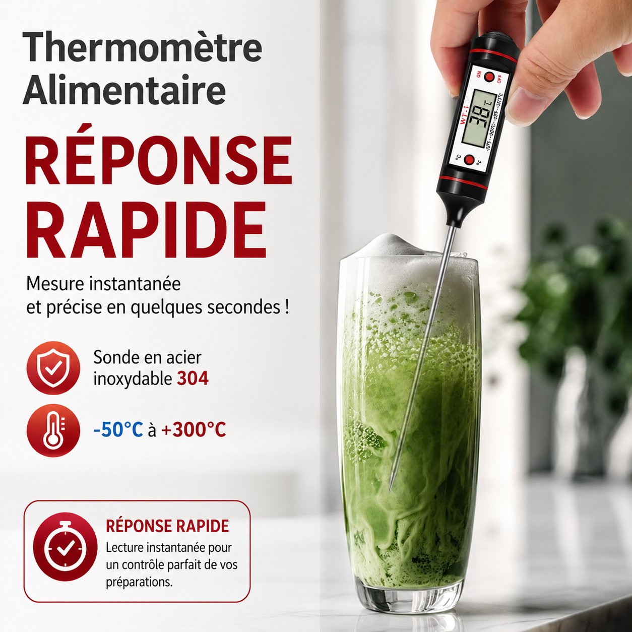 thermomètre de cuisine indispensable pour réussir toutes les recettes avec Mon Chef IA
